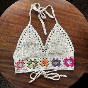 Crochet Floral Halter Top